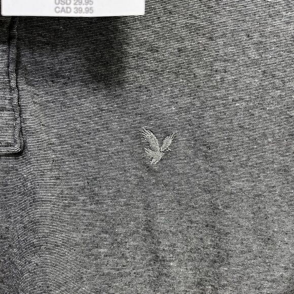 American Eagle Dark Gray Collar Shirt Super Soft Standard Fit Men's Size Medium - Picture 3 of 8